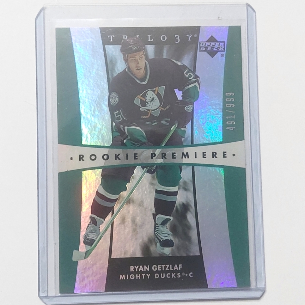 Ryan Getzlaf Upper Deck Trilo3y Rookie Premiere 491/999 Hockey Card #172 2005/06